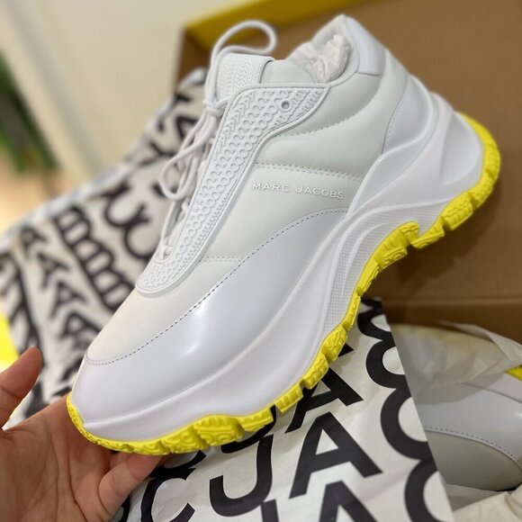 NWT！NEW! Marc Jacobs The Lazy Runner - White / Unisex -Size: 39 - Picture 1 of 12